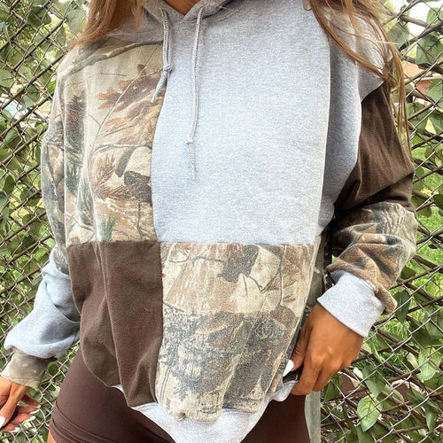 3D Camouflage Leaf-Pattern Street Hoodie