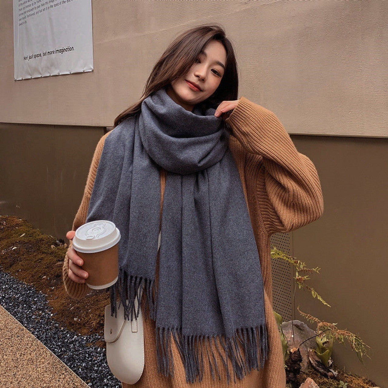 Aurelia Tassel Cashmere Scarf