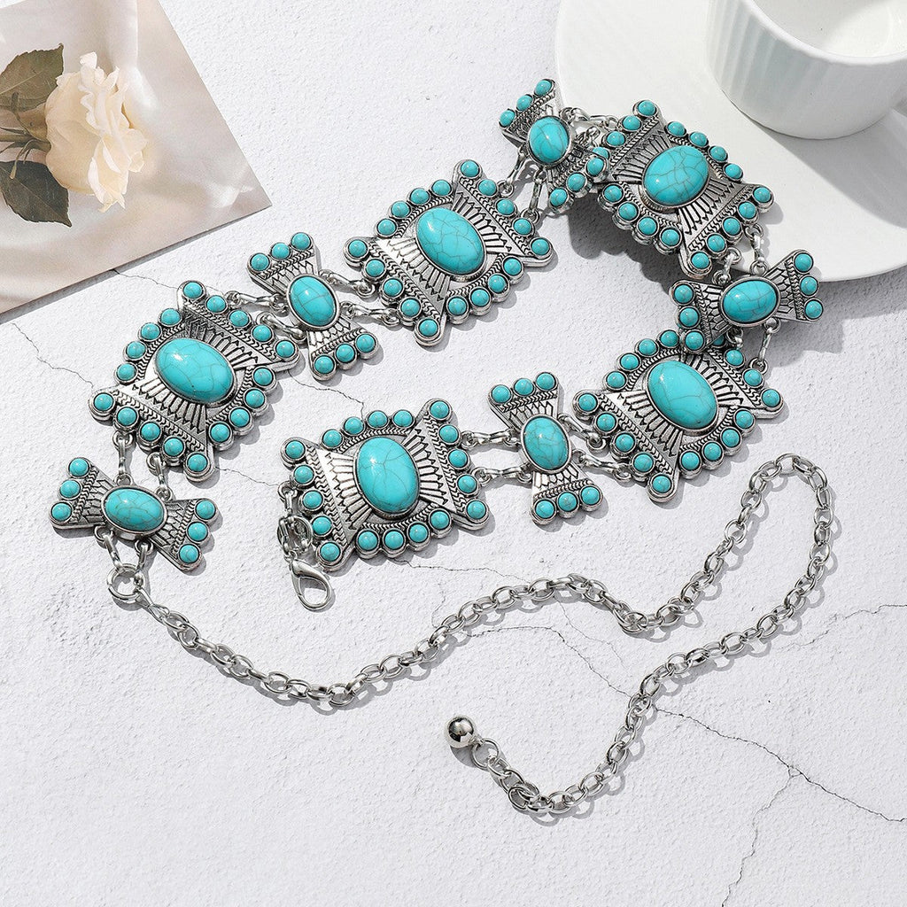 Elara Turquoise Waist Chain