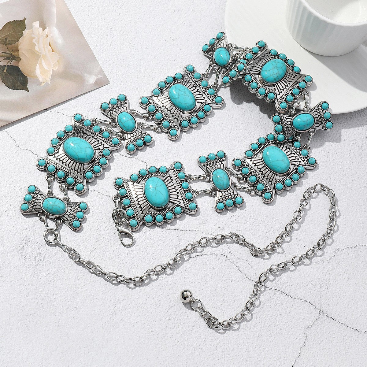 Elara Turquoise Waist Chain