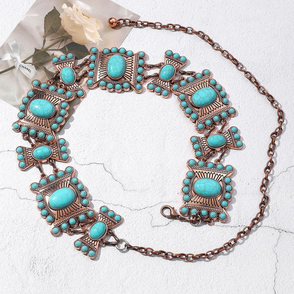 Elara Turquoise Waist Chain