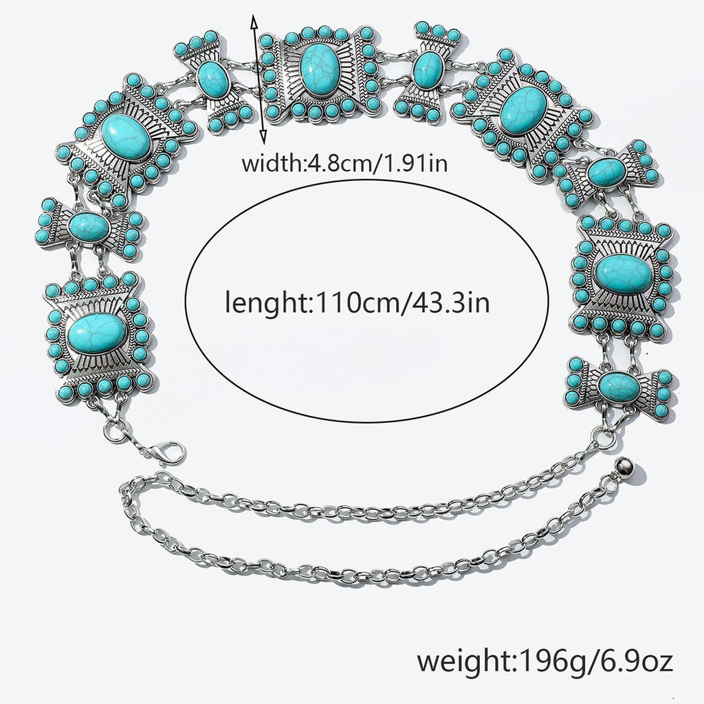 Elara Turquoise Waist Chain