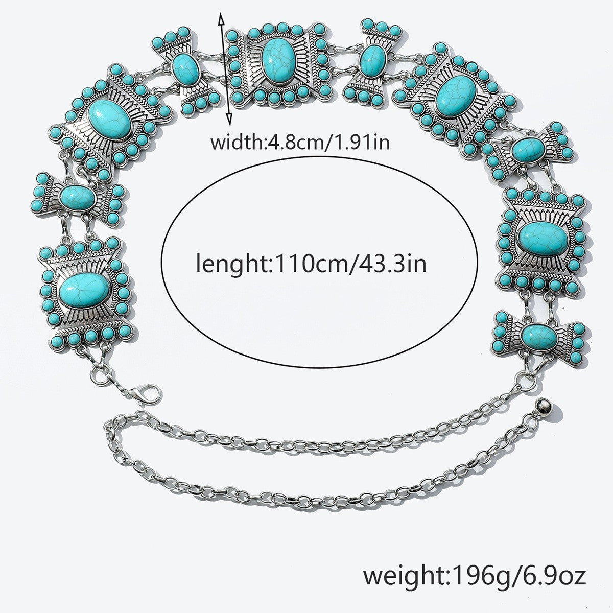 Elara Turquoise Waist Chain