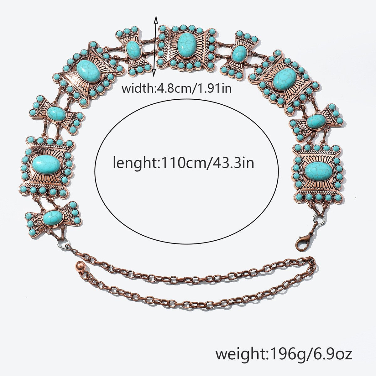 Elara Turquoise Waist Chain