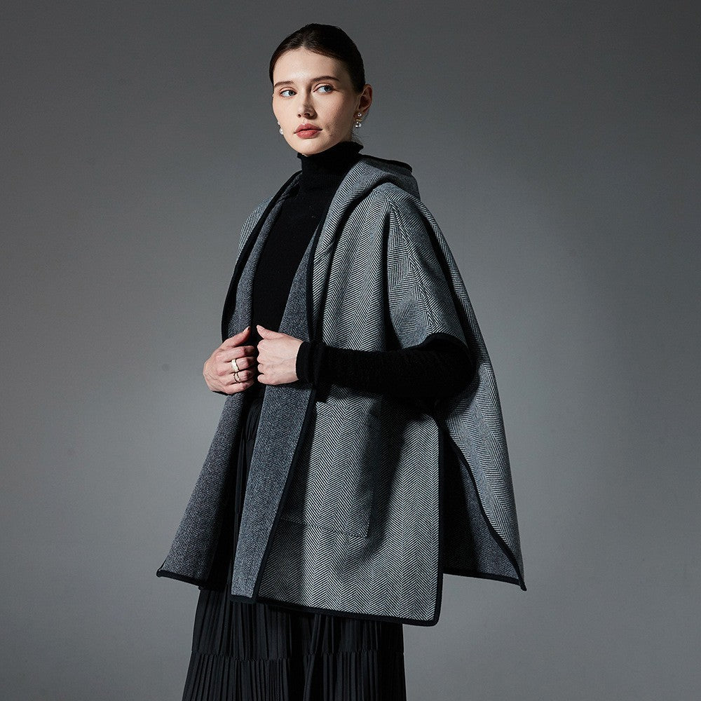 Elenna Striped Cloak Shawl