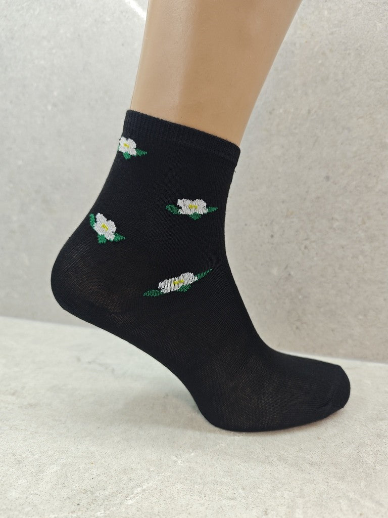 Fleur Cotton Floral Socks (6–24 Pairs)