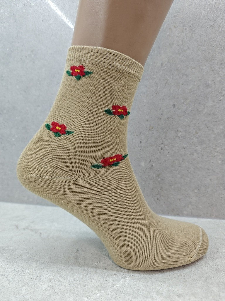 Fleur Cotton Floral Socks (6–24 Pairs)