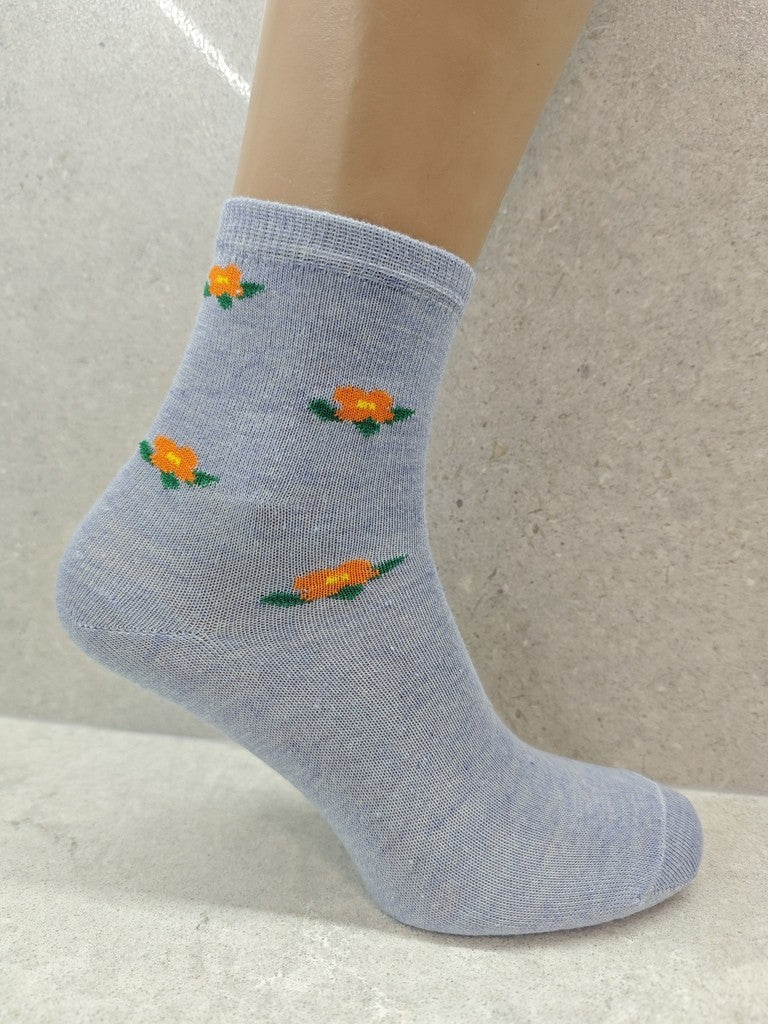 Fleur Cotton Floral Socks (6–24 Pairs)