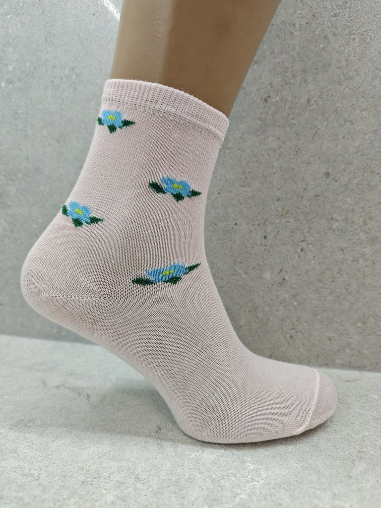 Fleur Cotton Floral Socks (6–24 Pairs)