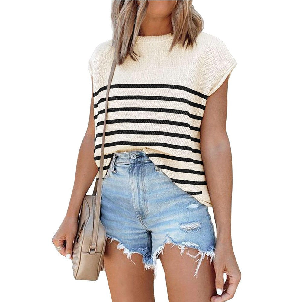 Isolde Striped Knit Tee