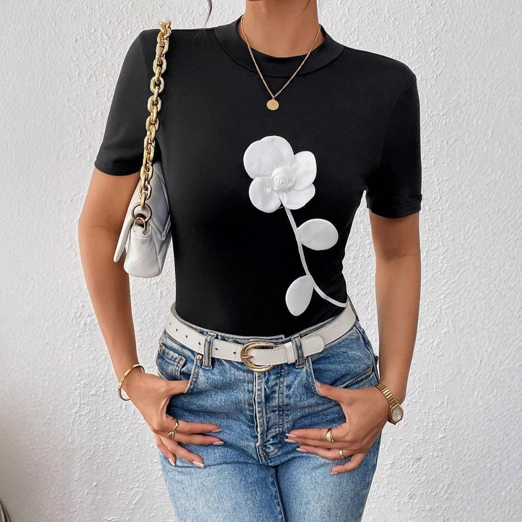 Selene Floral Embroidered Tee