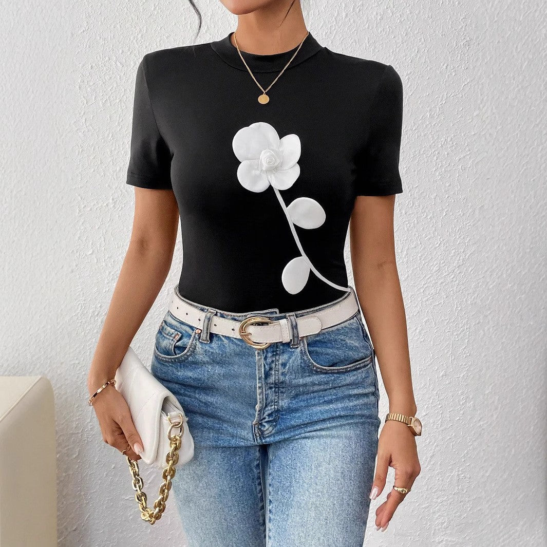 Selene Floral Embroidered Tee