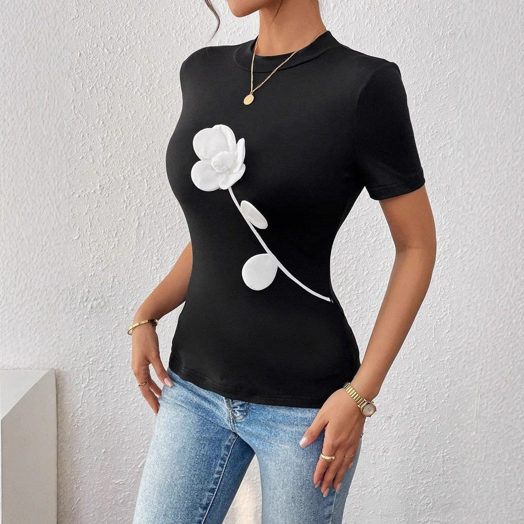 Selene Floral Embroidered Tee