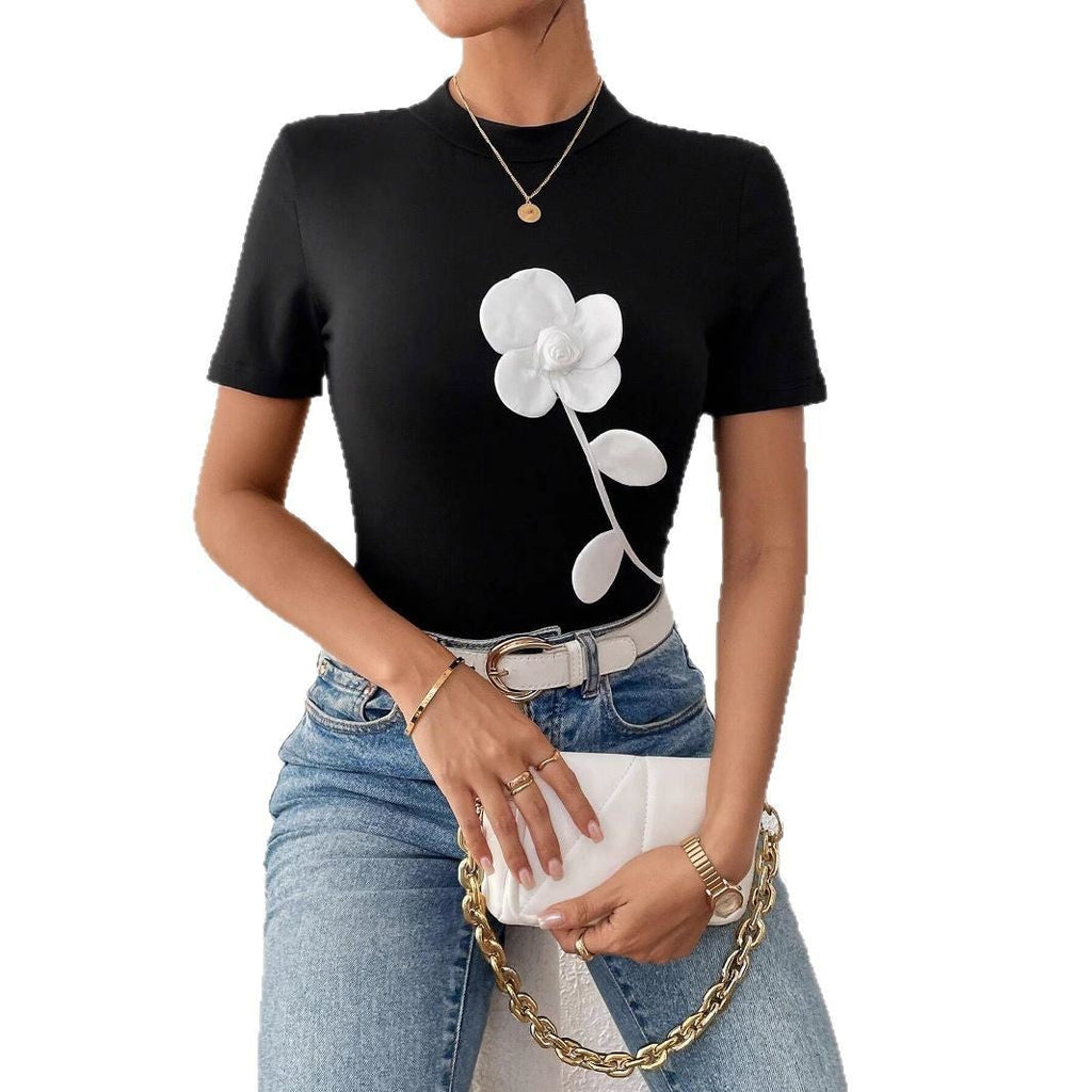 Selene Floral Embroidered Tee
