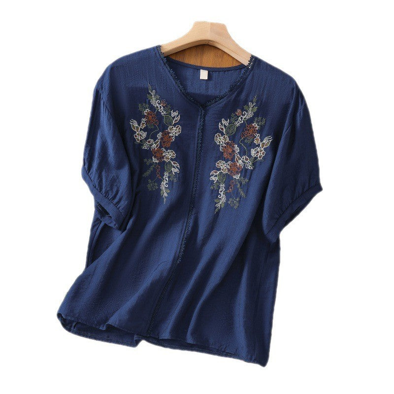 Seraphina Embroidered Linen Blouse