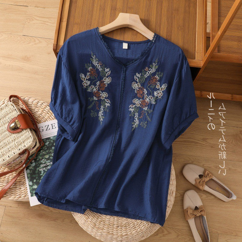 Seraphina Embroidered Linen Blouse