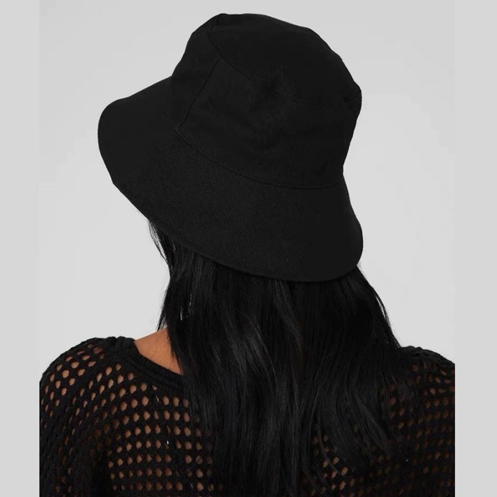 Solara Wide-Brim Cotton Bucket Hat
