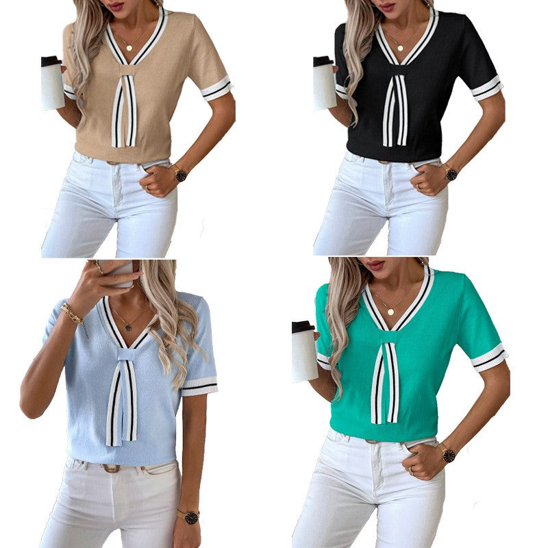 Veyra Contrast Knit Sweater